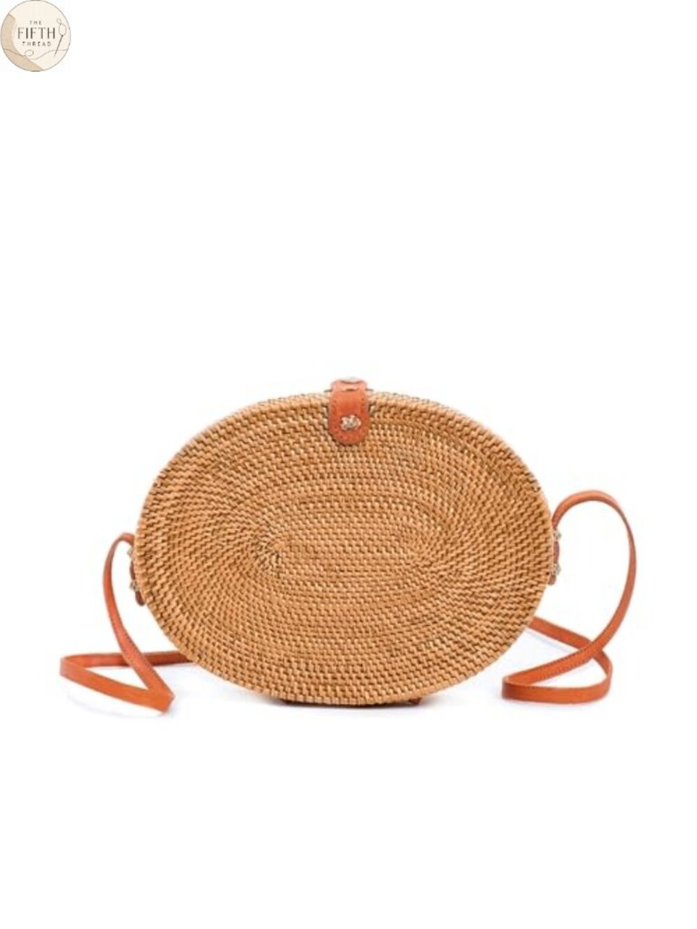 Handmade Rattan Wicker Crossbody Bag Straw Purse with Leather Strap